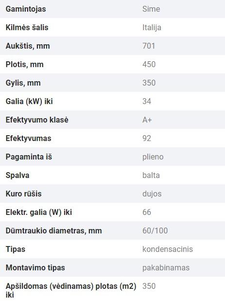 SIME MURELLE HE 35 ErP dujinis kondensacinis katilas