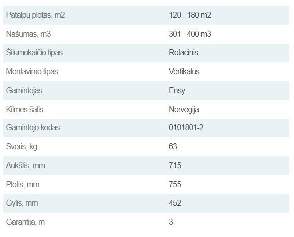 ENSY AHU-350BV/BH 400 m3/val. rekuperatorius su integruotu Wi-fi valdymo pultu spalvotu ekranu