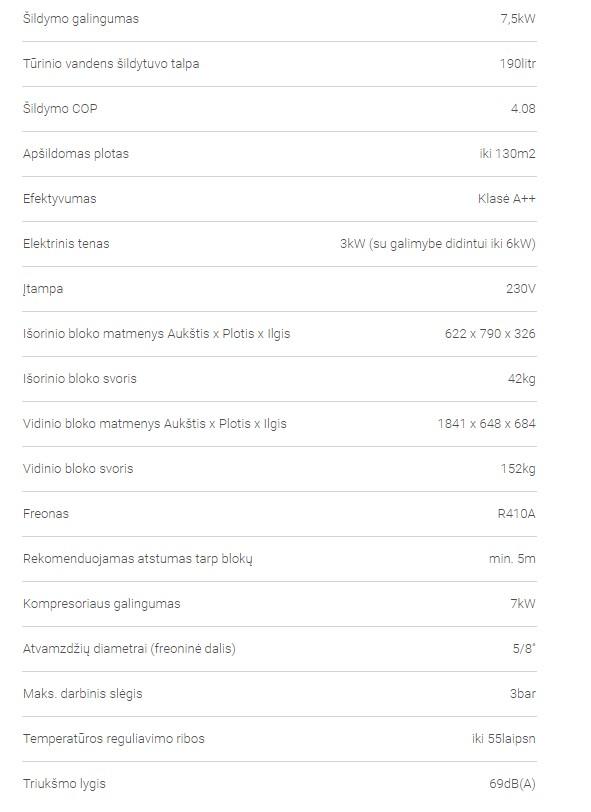 ATLANTIC EXTENSA DUO A.I. 8 šilumos siurblys 7,5kW