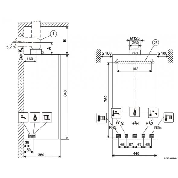 Buderus Logamax Plus GB172i 30 K dujinis kondensacinis katilas (baltas)