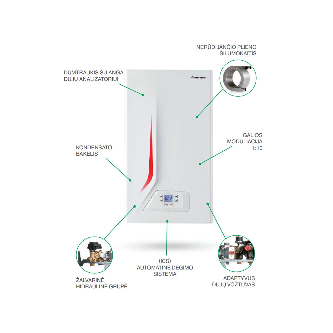 Italtherm City Class 35 KR dujinis kondensacinis katilas 4 Italtherm City Class 35 KR dujinis kondensacinis katilas