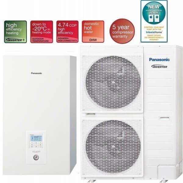 Panasonic Aquarea Bi Bloc T-CAP WH-SXC16H9E8 WH-UX16HE8 16 kW šilumos siurblys