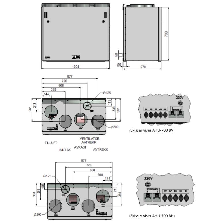 ENSY AHU-700BV/1 840 m3/val. rekuperatorius su integruotu Wi-fi valdymo pultu spalvotu ekranu