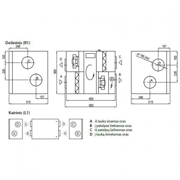 Rekuperatorius Komfovent Domekt R-400-H