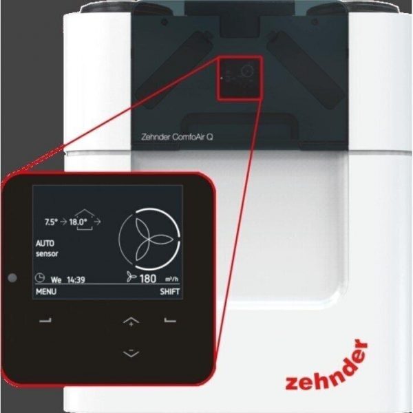 ZEHNDER COMFOAIR Q 600 ST rekuperatorius (su pasirinkimais)